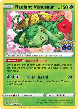 PSA 9 2022 Pokemon Go Radiant Venusaur