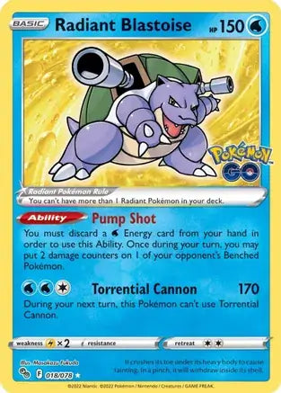 PSA 9 2022 Pokemon Go Radiant Blastoise