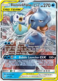 PSA 8 2022 Pokemon Blastoise & Piplup GX