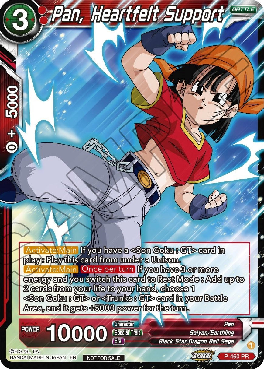 pan dragon ball super card game Pan, Heartfelt Support (Z03 Dash Pack) (P-460) [Promotion Cards] – Northwoods TCG games-card-games All cards will be Are 1st Edition Diamond/Pearl Style:Bundle & Save 33% - Get All Five!
