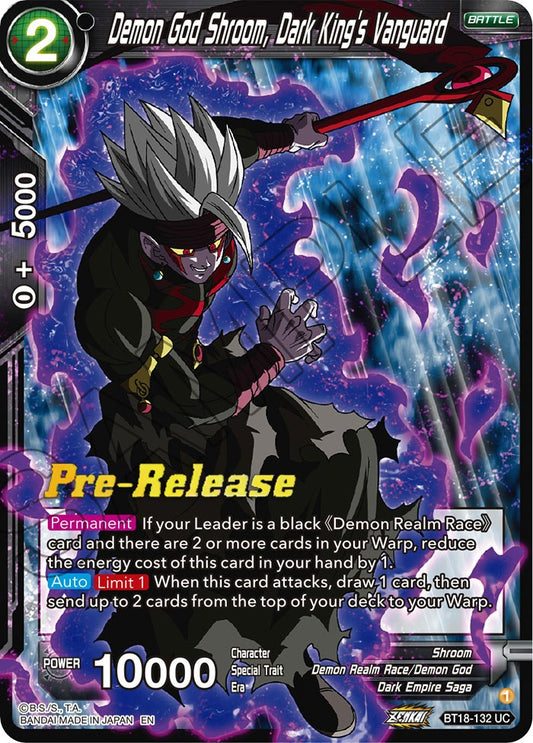 Demon God Shroom, Dark King's Vanguard (BT18-132) [Dawn of the Z-Legends Prerelease Promos]